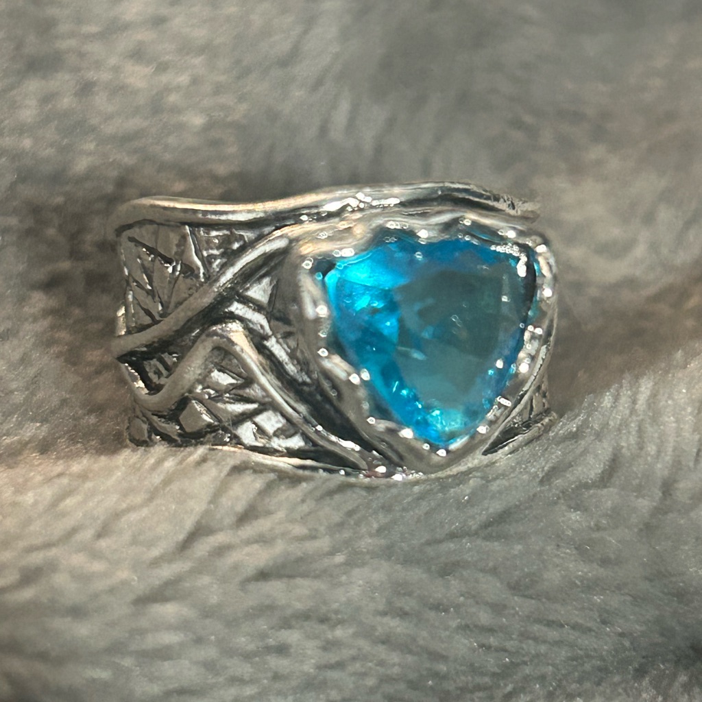 Aqua Ocean Heart Ring